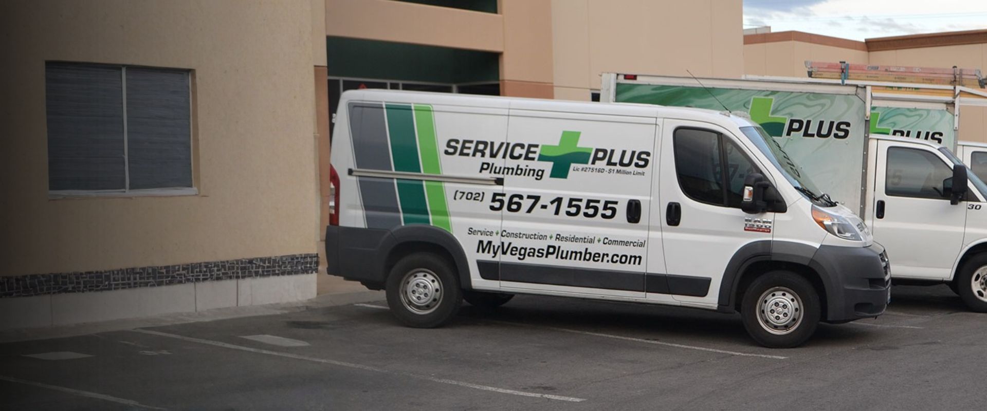 Service Plus Plumbing service vehicles serving Las Vegas and Henderson